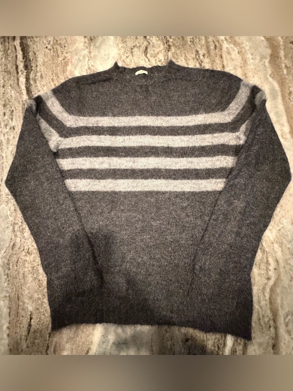 Paolo Pecora Men’s Wool Mohair Striped Sweater. Made In Italy Size XL EUC Rare